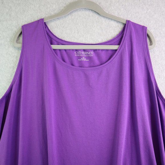 Catherines Camisole Tank Top Womens 3X Purple Suprema Collection Stretch Layers - Picture 2 of 13
